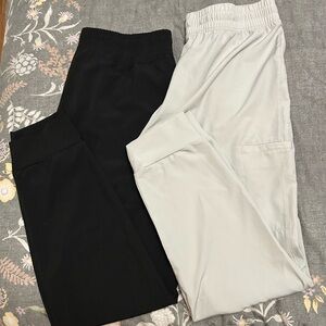 Black and Gray Scrub Jogger Pants